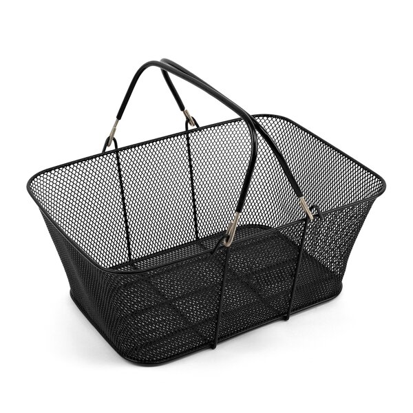 2 Handle Black Wire Shopping Basket Retail Supermarket Use Hand Carry Mesh 