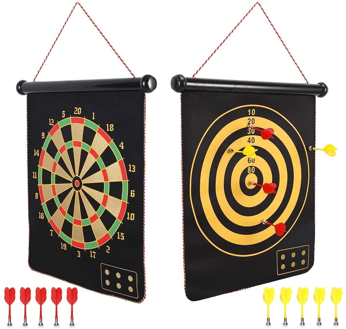 NEW 16" Professional Magnetic Kids Toy Play Dart Board Dartboard With 6 Darts 