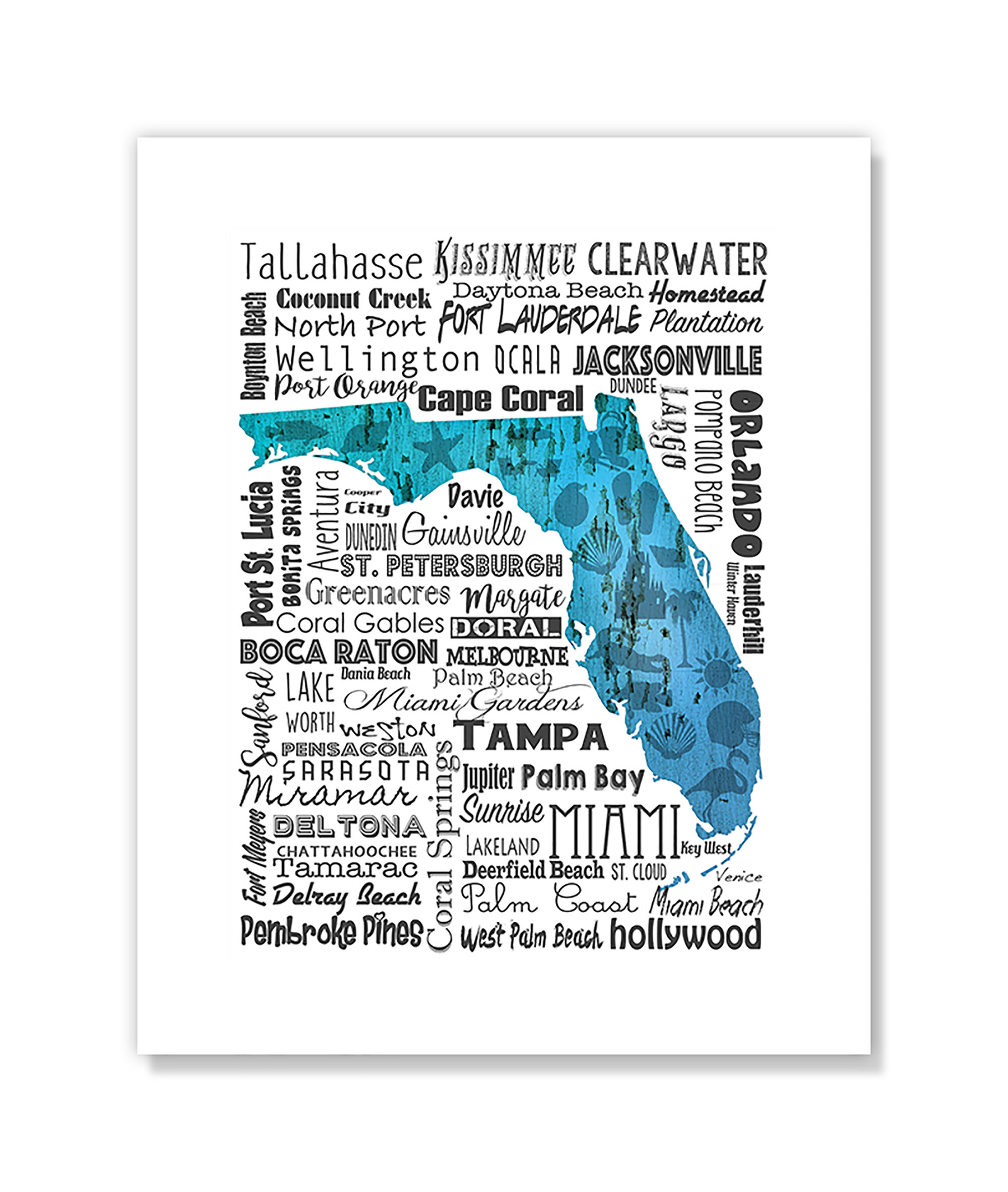 CasaFineArts State Your Name State Your Name Florida Unframed Textual