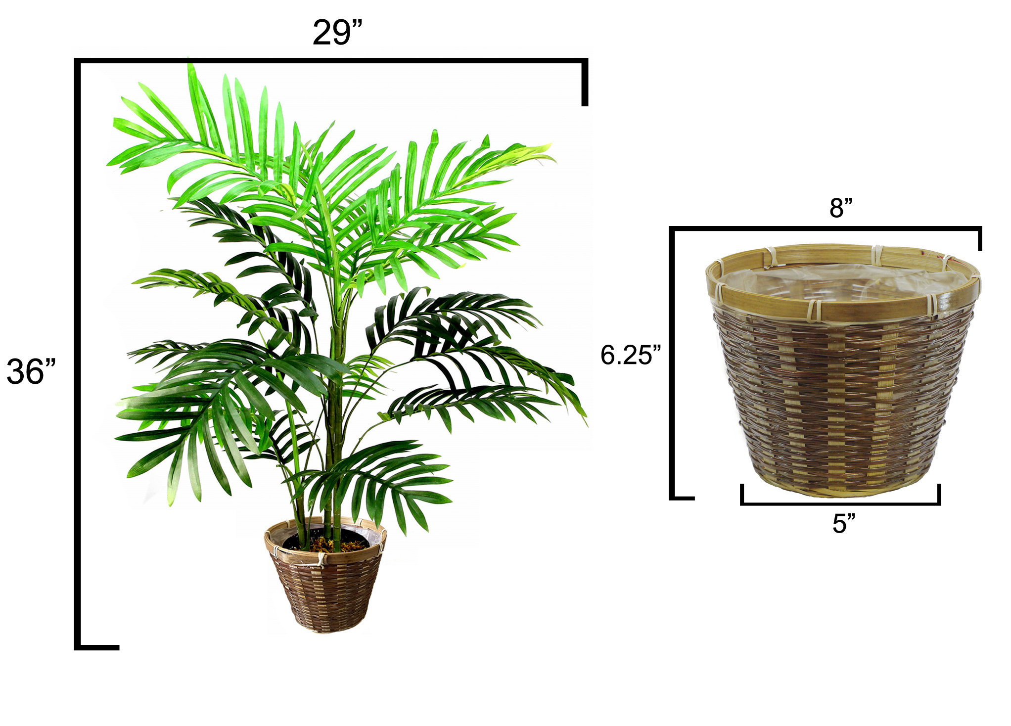 Primrue 36'' Faux Palm Tree in Basket Wayfair