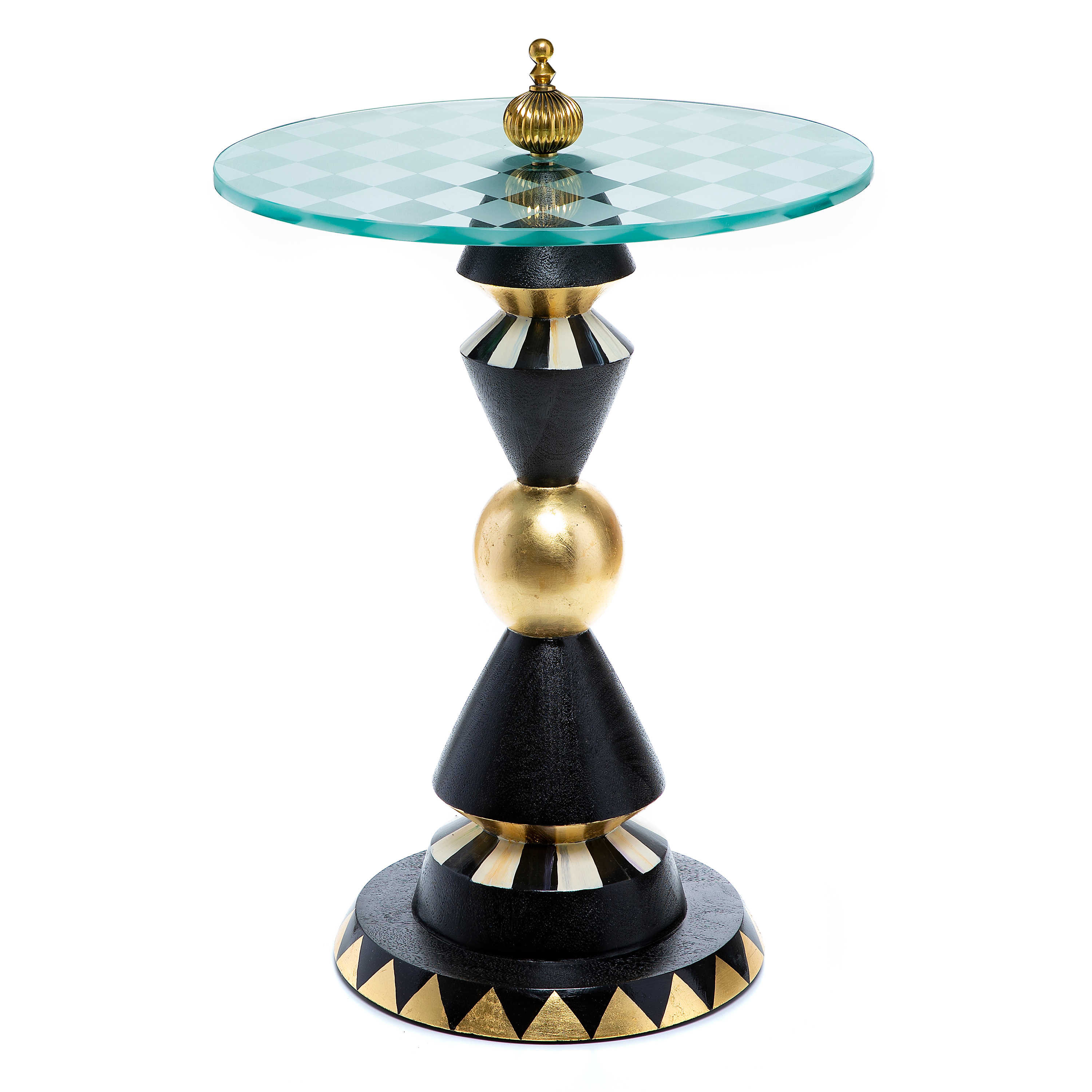 MacKenzie Childs Courtly Stripe Gambit Accent Table Wayfair
