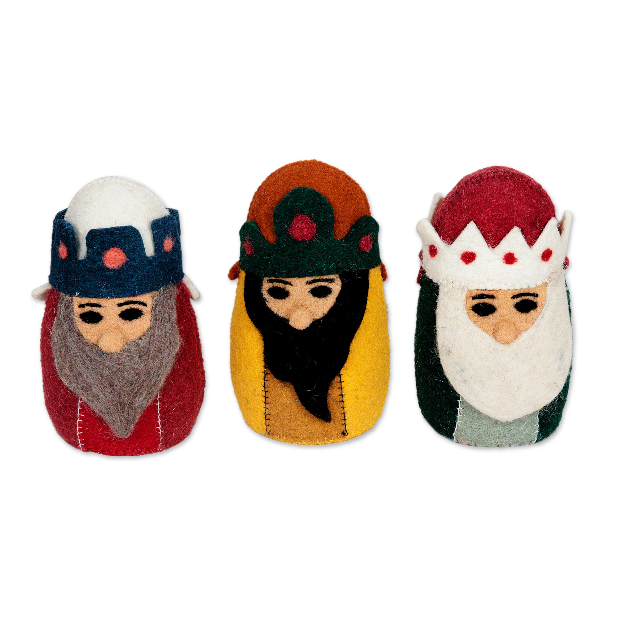 The Holiday Aisle® Handmade Three Wise Men Wool Holiday Decor (Set Of 3