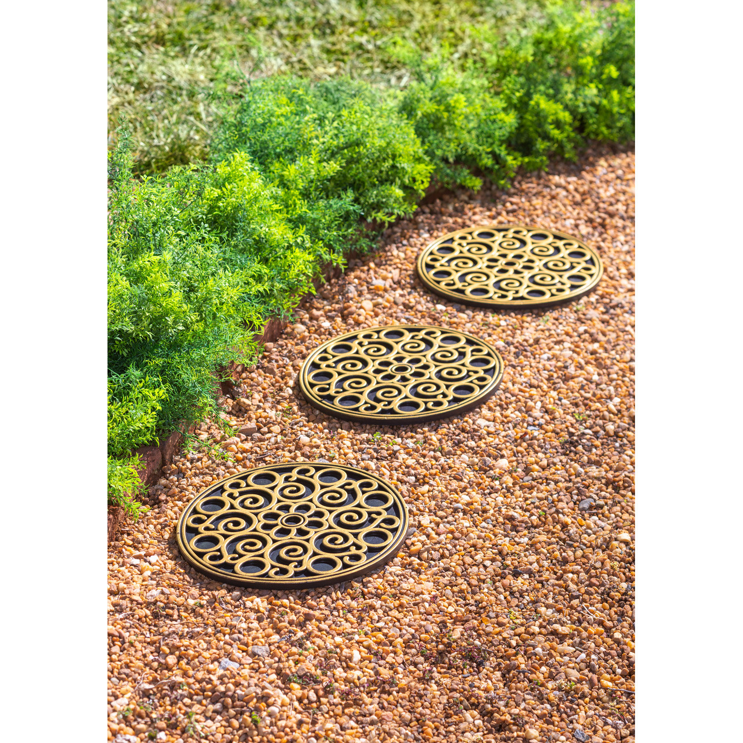 Freeport Park® Rosena Recycled Rubber Stepping Stones Garden Art Set Wayfair
