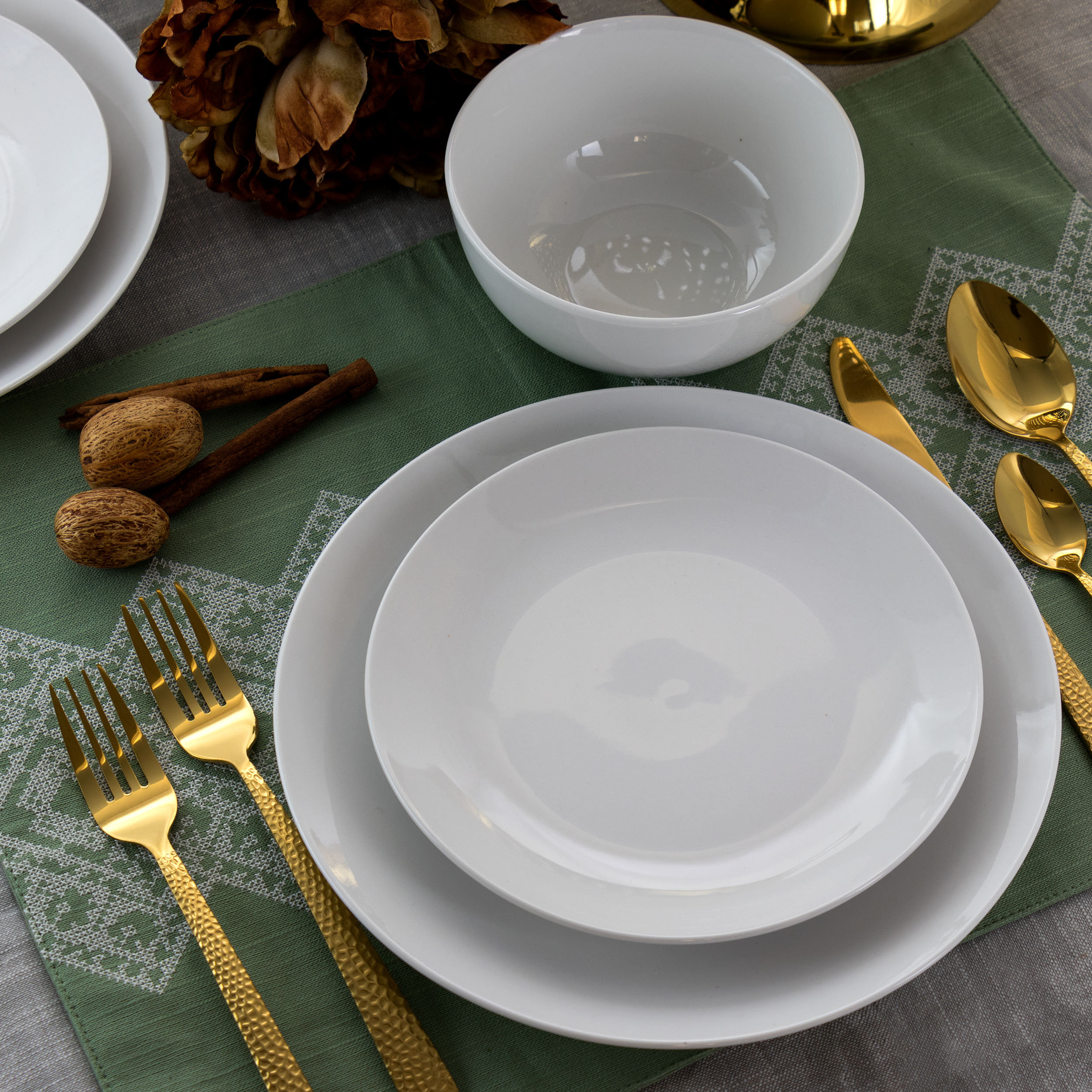 Elama Porcelain China Dinnerware Set of 18 & Reviews Wayfair