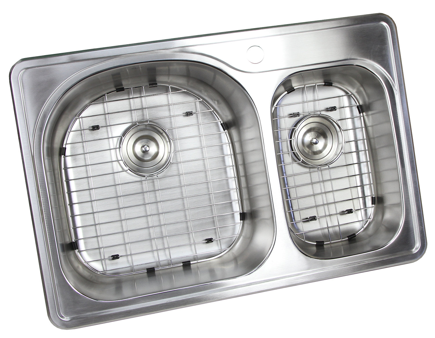 Emodern Decor 22'' W Double Bowl Stainless Steel DropIn Kitchen Sink