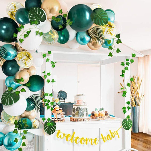 Gluren koolhydraat Ouderling MMTX Green Balloon Arch Garland Kit, Jungle Forest Balloon Baby Shower  Decorations, Oh Baby Green Balloons And Gold Confetti With Palm Leaves For  Birthday Party Decorations Baby Shower Decorations | Wayfair