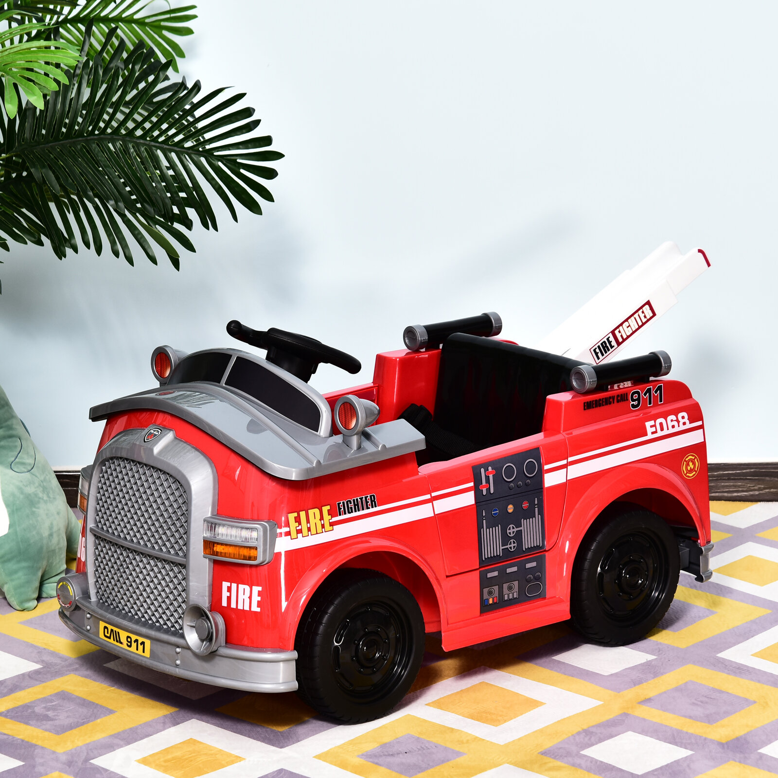 Childrens Fire Engine Ride On Kids Action Toy Car WITH & Sound Water Gun Gift 