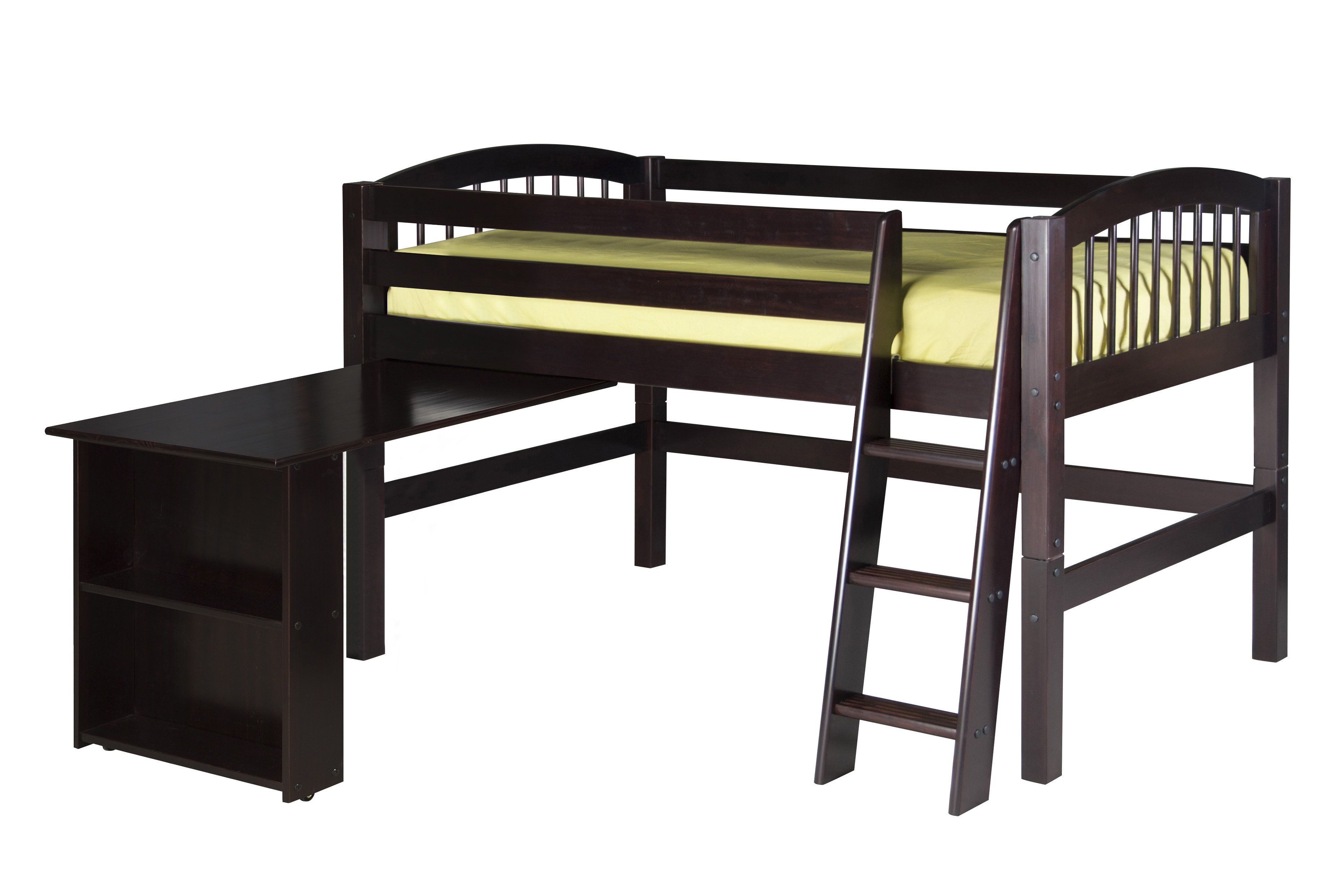 Harriet Bee Friedemar Twin Solid Wood Loft Bed with BuiltinDesk by