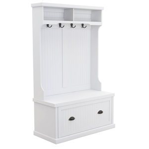 Breakwater Bay Nani Hall Tree 40.16'' Wide with Bench and Shoe Storage ...