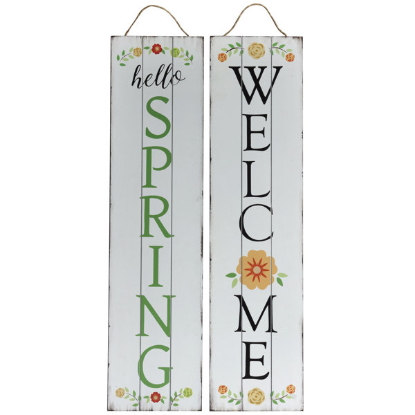 Rosalind Wheeler Spring Reversible Porch Sign Wall Décor & Reviews ...