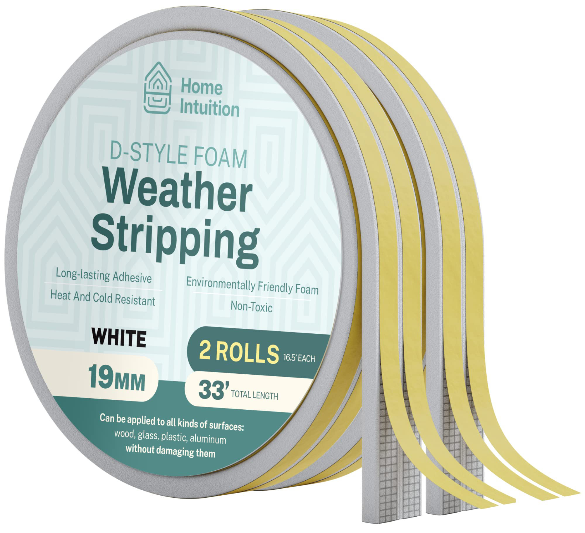 Home Intuition Foam Weather Stripping 33 Ft Foam Strips With Adhesive Insulation Foam Door
