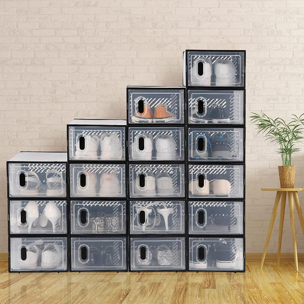 Rebrilliant Shoe Boxes Plastic Space Saving Foldable with Lids Wayfair