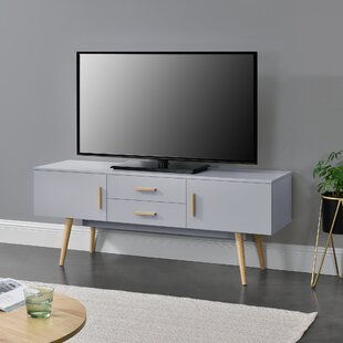 en.casa LED TV Board Fernsehtisch Kommode Lowboard Sideboard RGB Holzfarben Weiß 