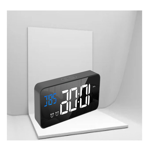 Wrought Studio Digital Electric Alarm Tabletop Clock in Black | Wayfair