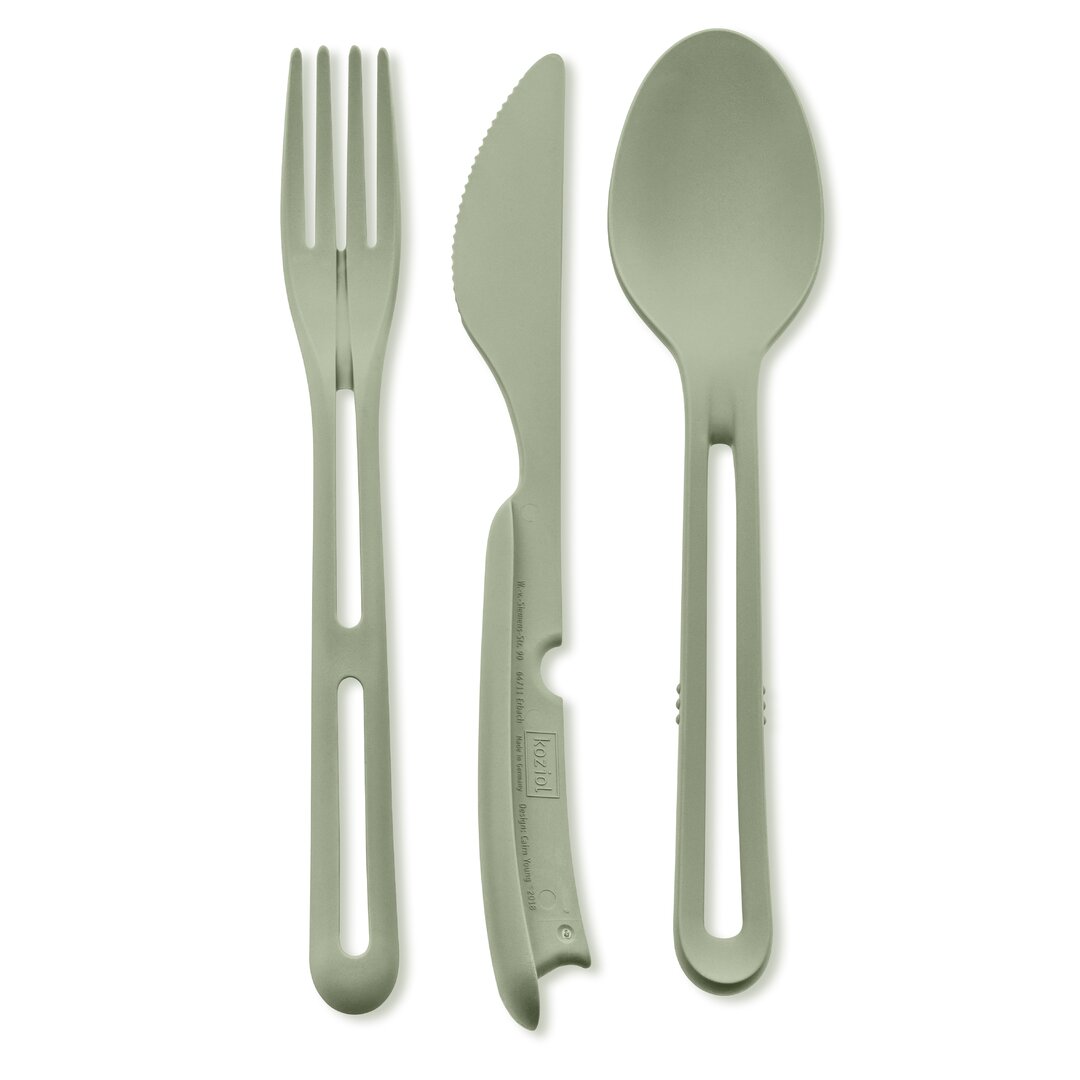 Klikk 3 Piece Cutlery Set, Service for 1 green