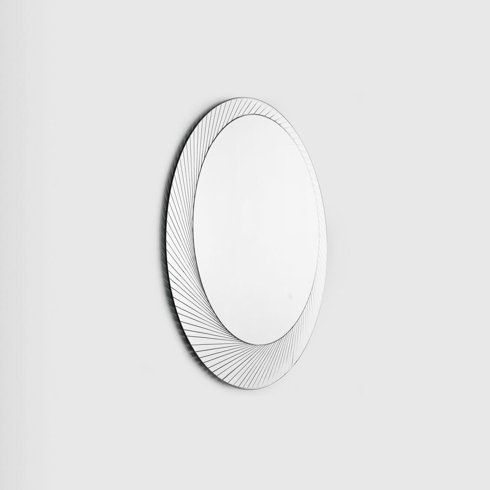 Latitude Run® Seigle Modern Bathroom Round LED Wall Mirror Conch 28" Wayfair