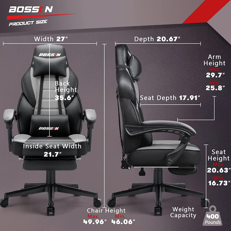 Save 14% on BOSSIN Reclining Ergonomic Faux Leather Swiveling PC & Racing Game Chair @ Wayfair