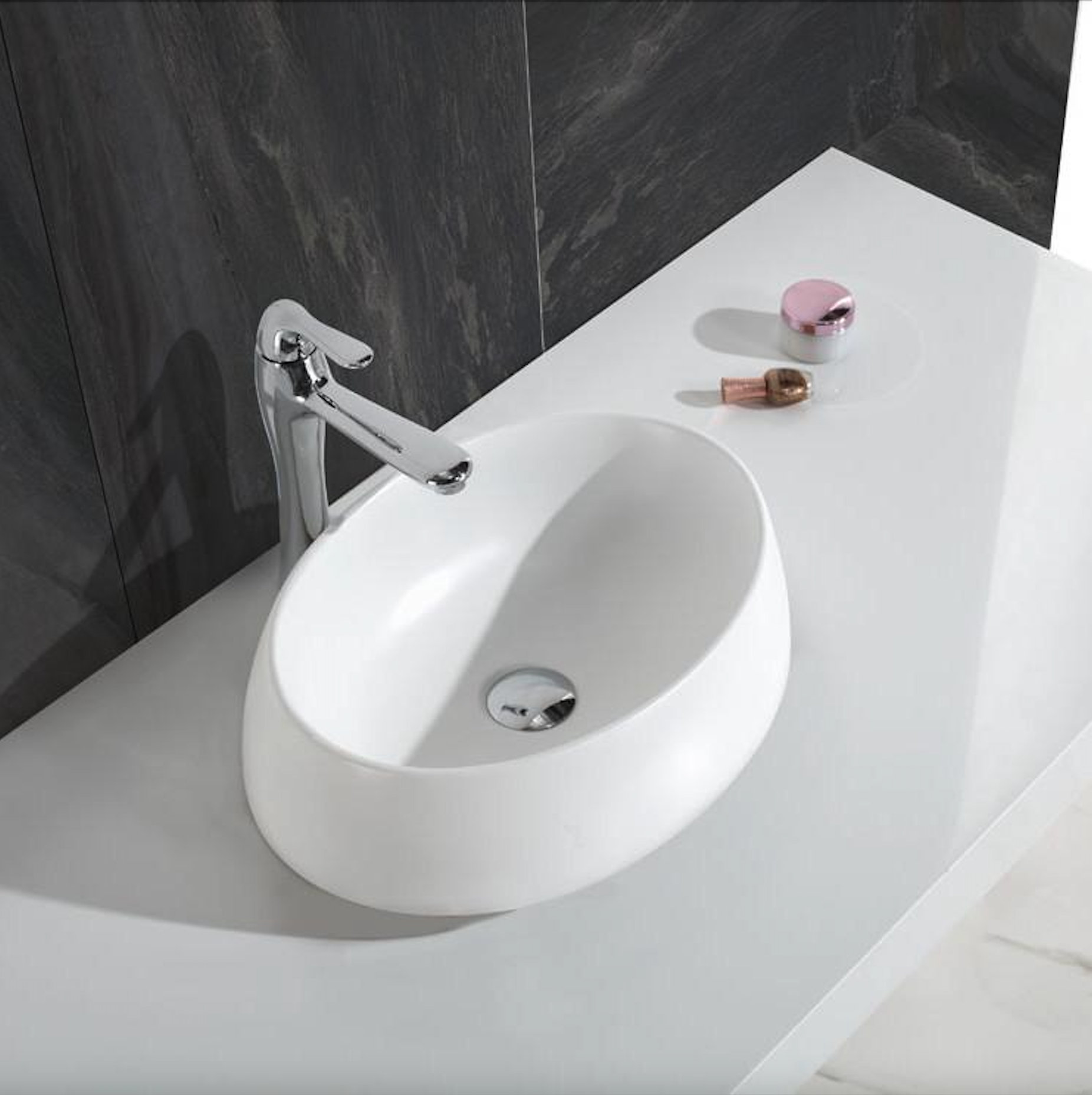 ADM Bathroom 13.2'' Resin Oval Vessel Bathroom Sink Wayfair