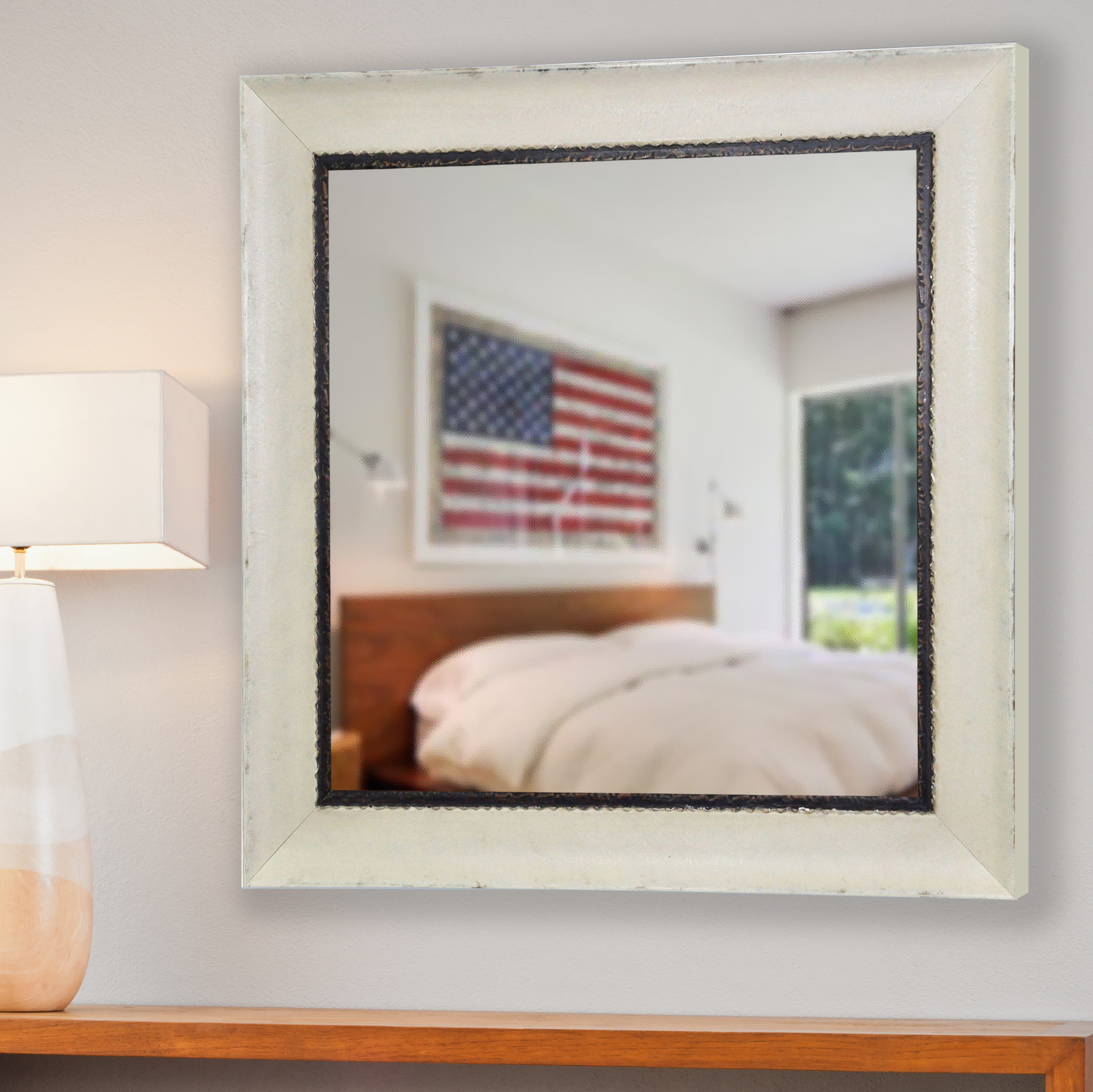 Gracie Oaks Darien Square Wood Wall Mirror Wayfair