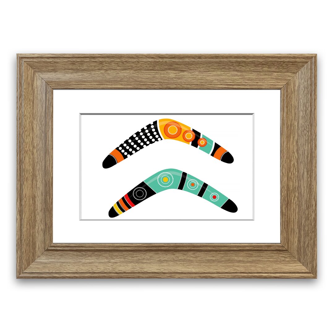 'Aboriginal Boomerang' Framed Graphic Art 