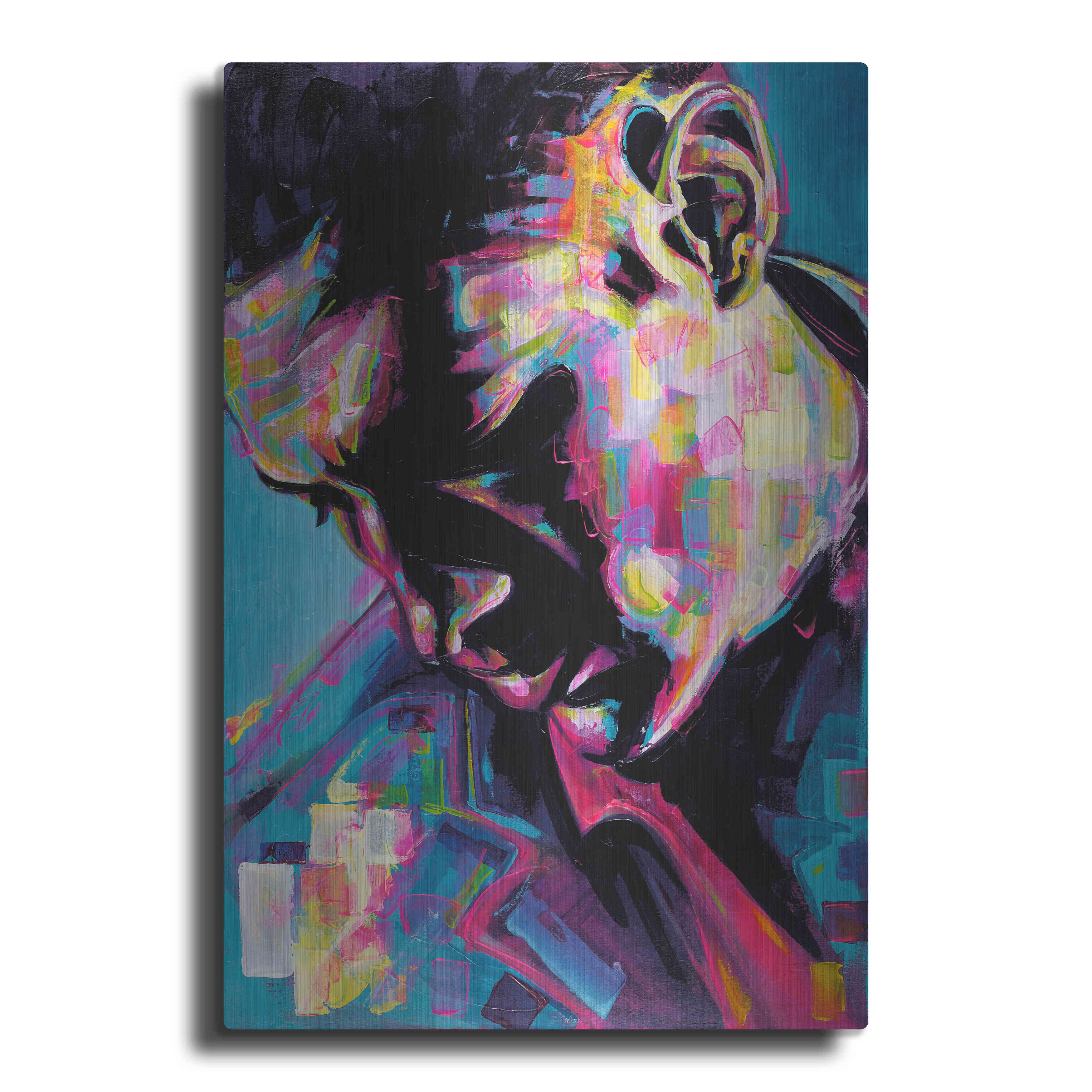 Red Barrel Studio® Luxe Metal Art 'Poser' By Grey, Metal Wall Art Poser