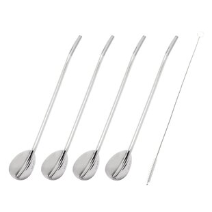 10.5" Extra Long Spoon Straws Stirrer SUS 304 Food-Grade 18/8 Stainless Steel 