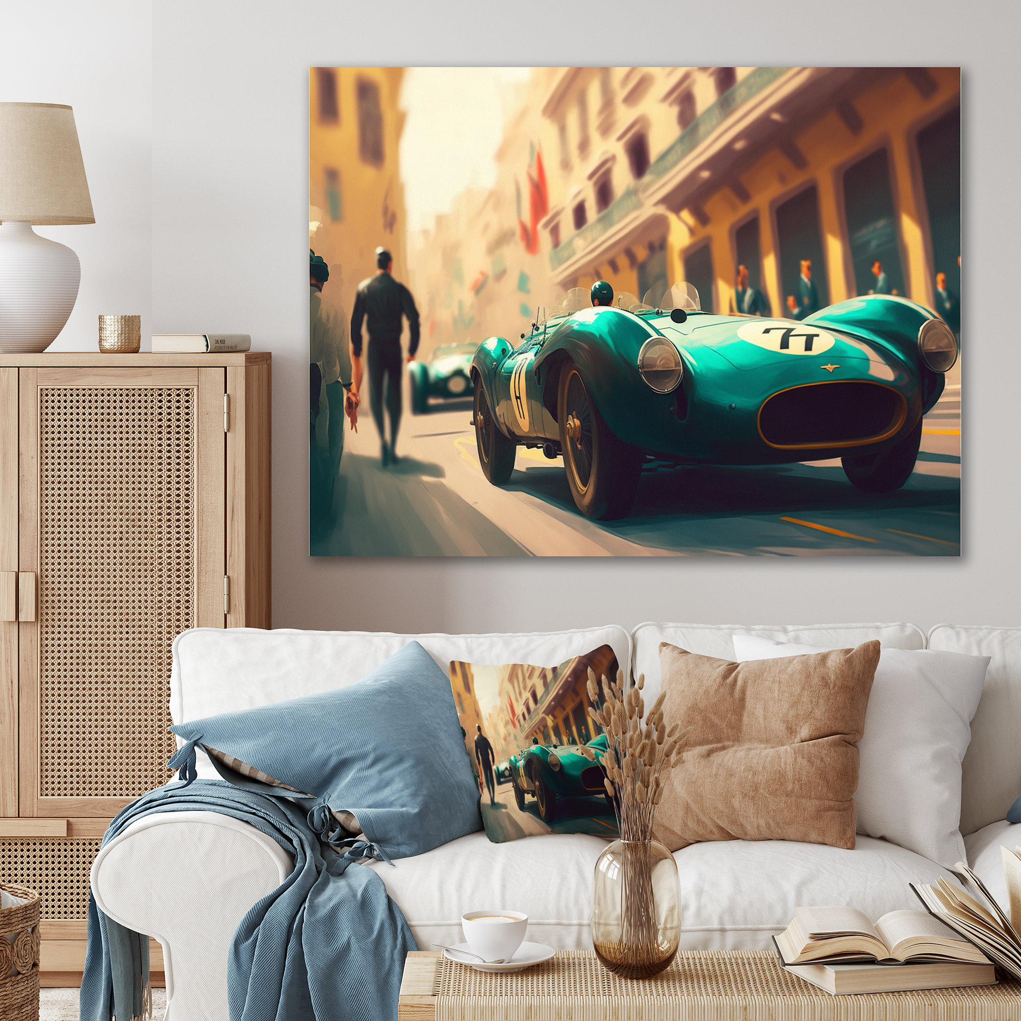 Red Barrel Studio® Vintage Blue Race Car Wall Décor Wayfair