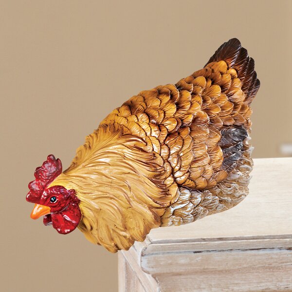 Decor Quaint Farm Figurine Made in the USA Cute Country Chicken Hen on Nest 