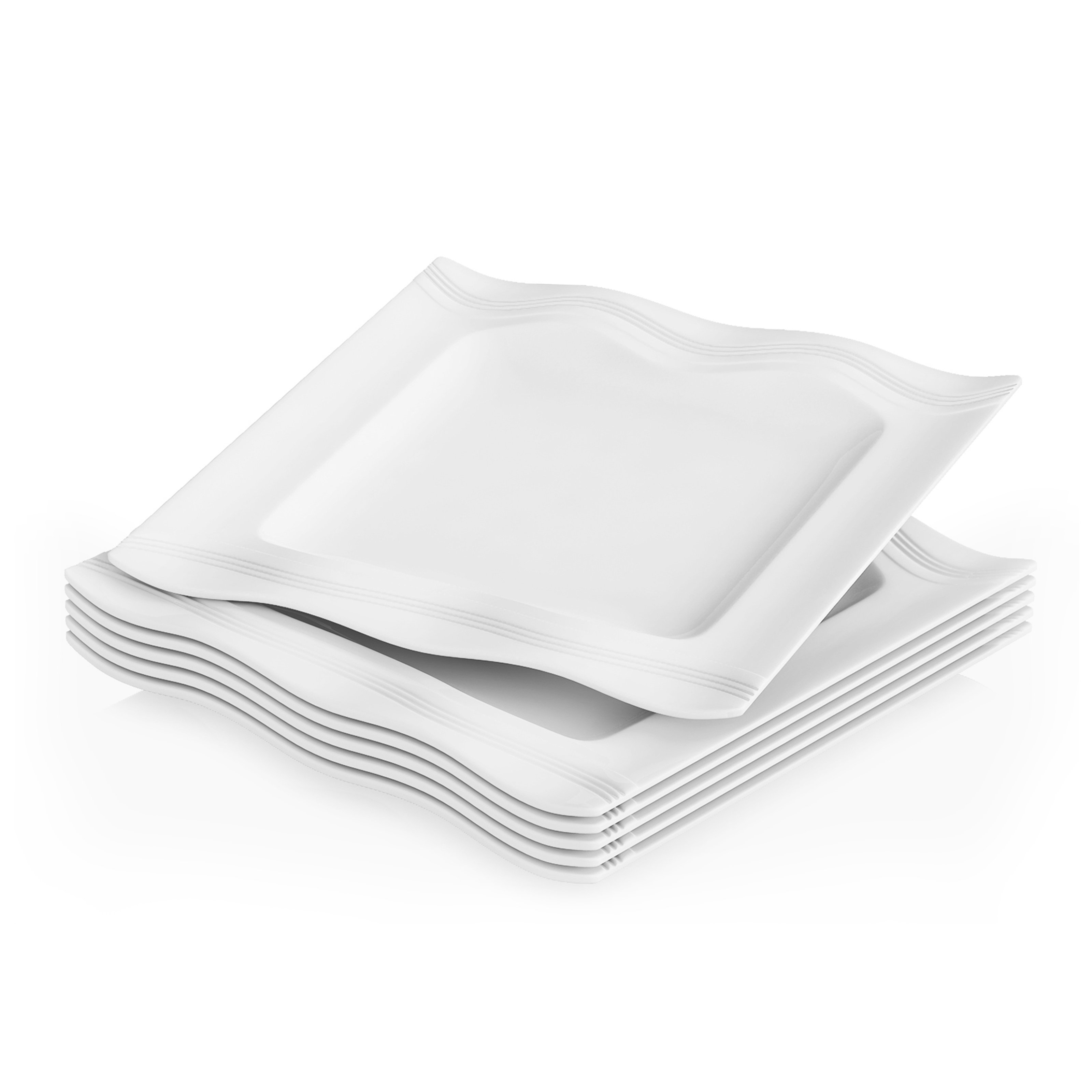 Latitude Run® Kipper Porcelain Dessert Serving Plate Set, 6 Piece