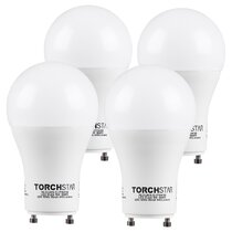 Household Daily Light Bulbs 1200 Lumens 4 Pack GU24 LED Bulbs A19 Shape 12W 5000K Daylight 75W Equivalent Dimmable Twist-N-Lock Base 