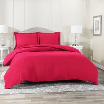 Red Spots On A Pink Background Bold Design Duvet Cover