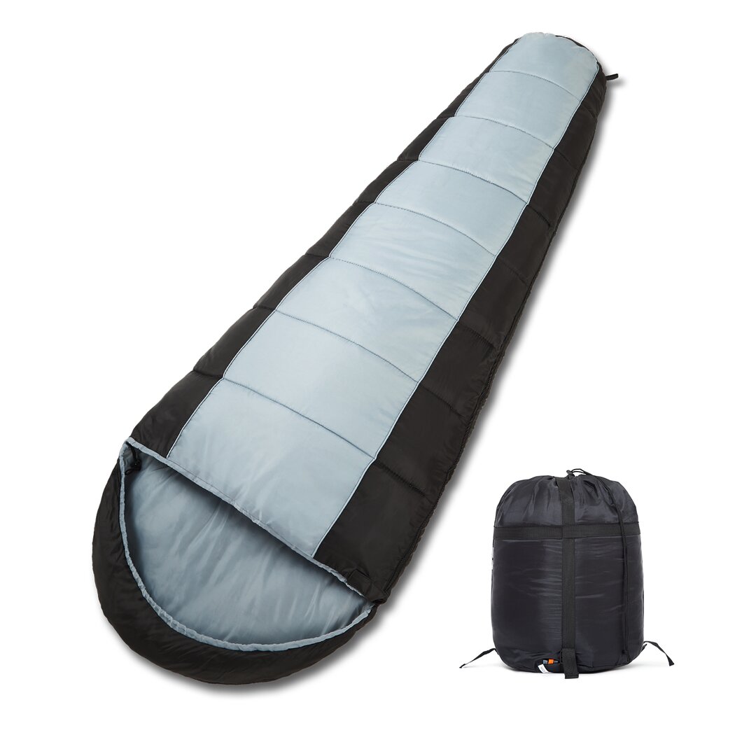 4 Season Sleeping Bag Waterproof Camping Hiking Travel Mummy Single Envelope Zip gray