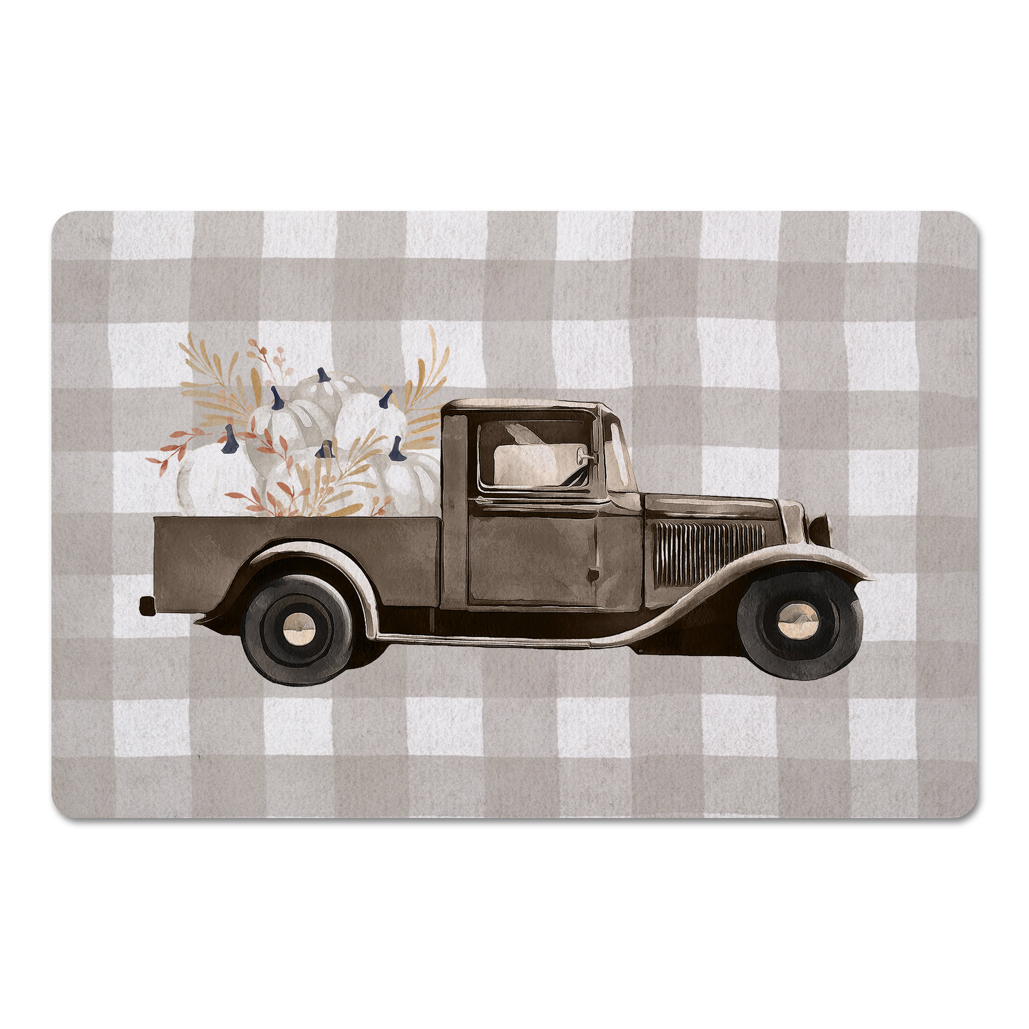 August Grove® Semillon Neutral Harvest Truck Kitchen Mat Wayfair
