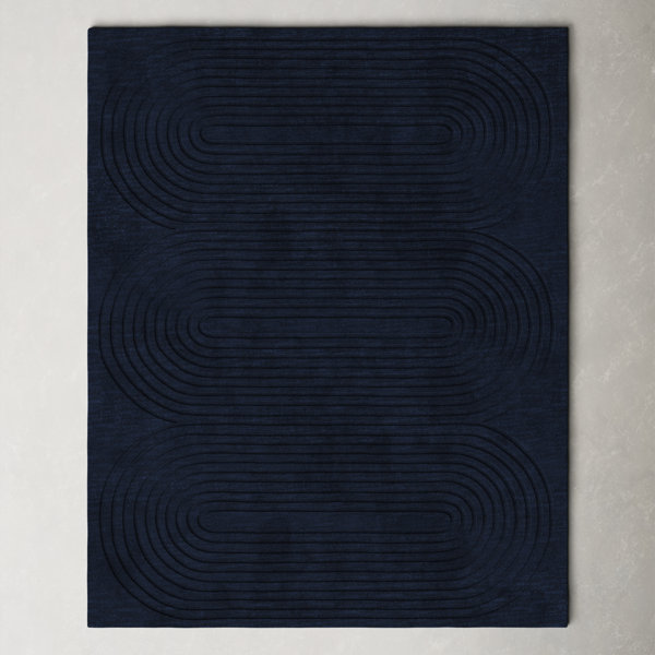 Tillie Handmade Wool Navy Rug & Reviews | AllModern