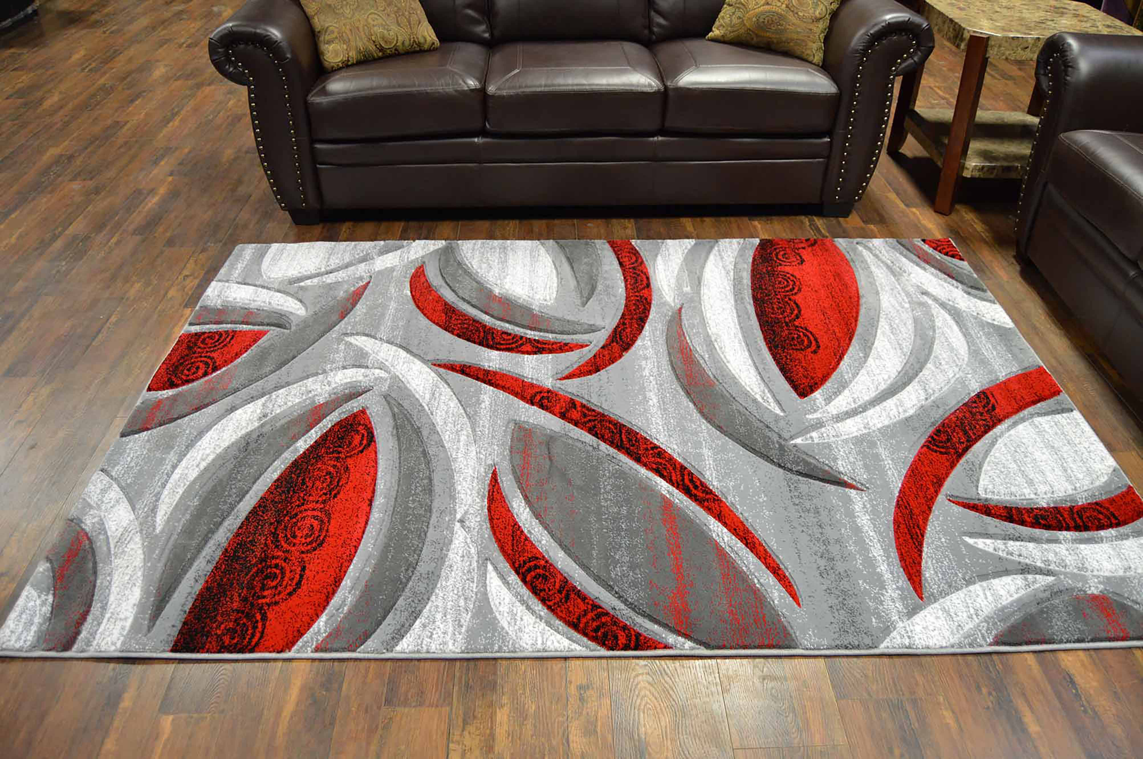 Ivy Bronx Mccampbell Abstract Red/Gray Area Rug & Reviews | Wayfair