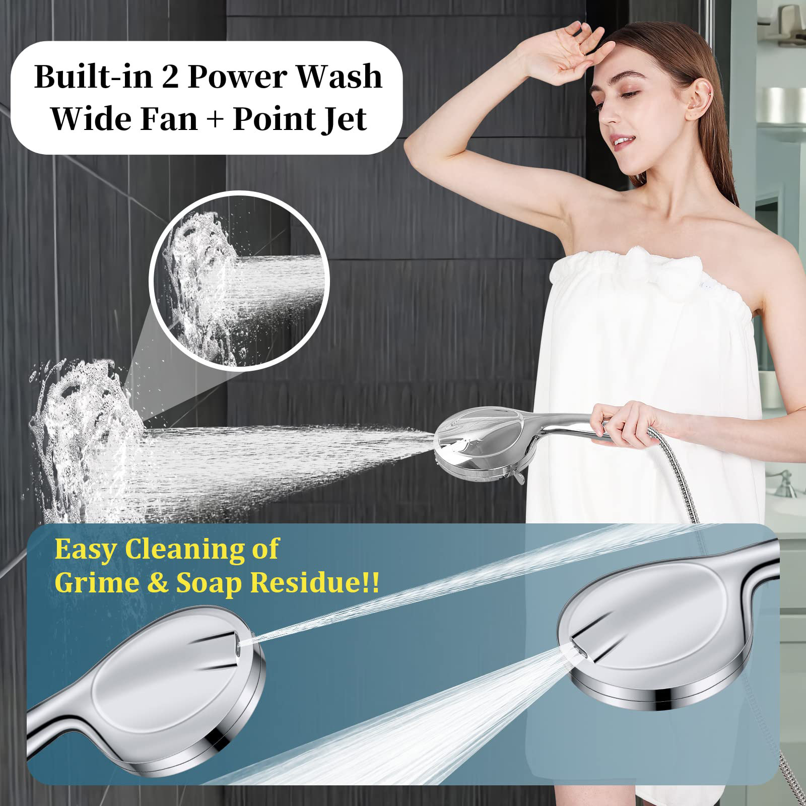 LUXESIT 10 Functions Massage Handheld Shower Head Wayfair