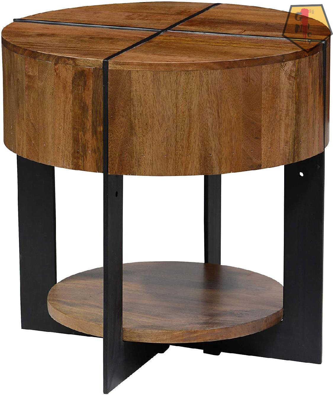 GN109 Solid Wood Cross Legs End Table with Storage Wayfair