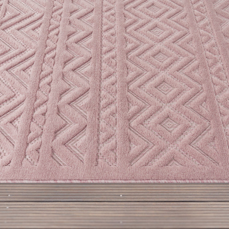 Union Rustic Javy Pink Indoor/Outdoor Rug | Wayfair