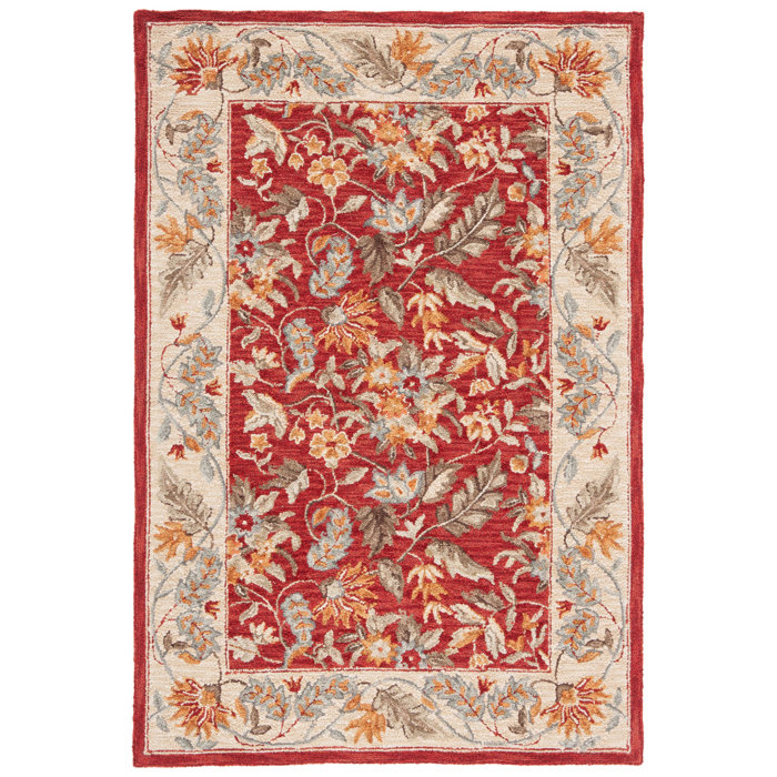 Lark Manor Hollander Handmade Red Rug & Reviews | Wayfair