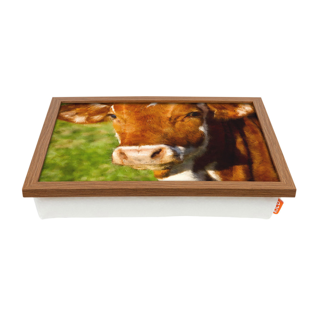 East Urban Home Laptop-Tablett Portrait of a Cow Vol.2 Malerei