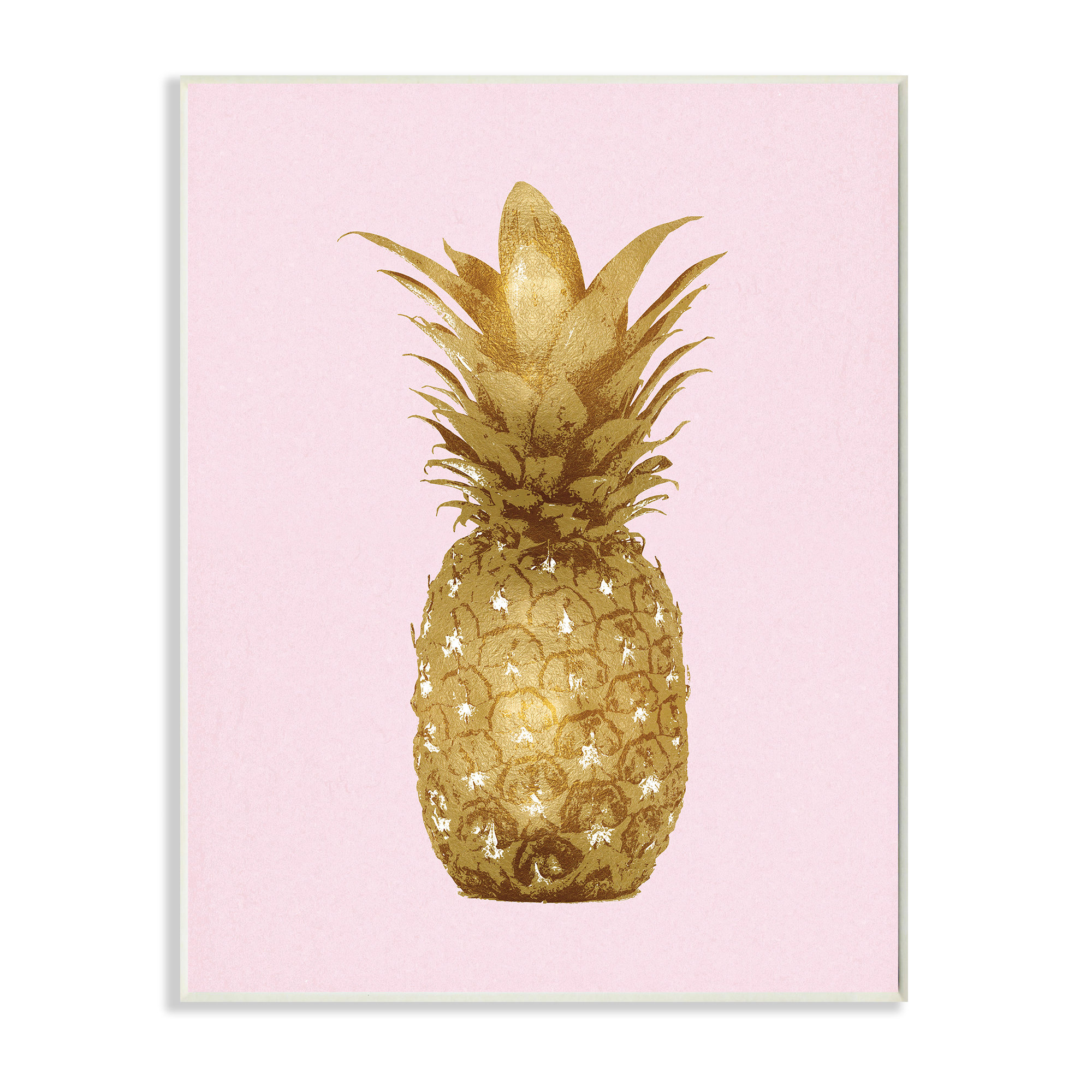 Bayou Breeze Golden Glam Pineapple Fruit Over Pink Graphic Art Wayfair