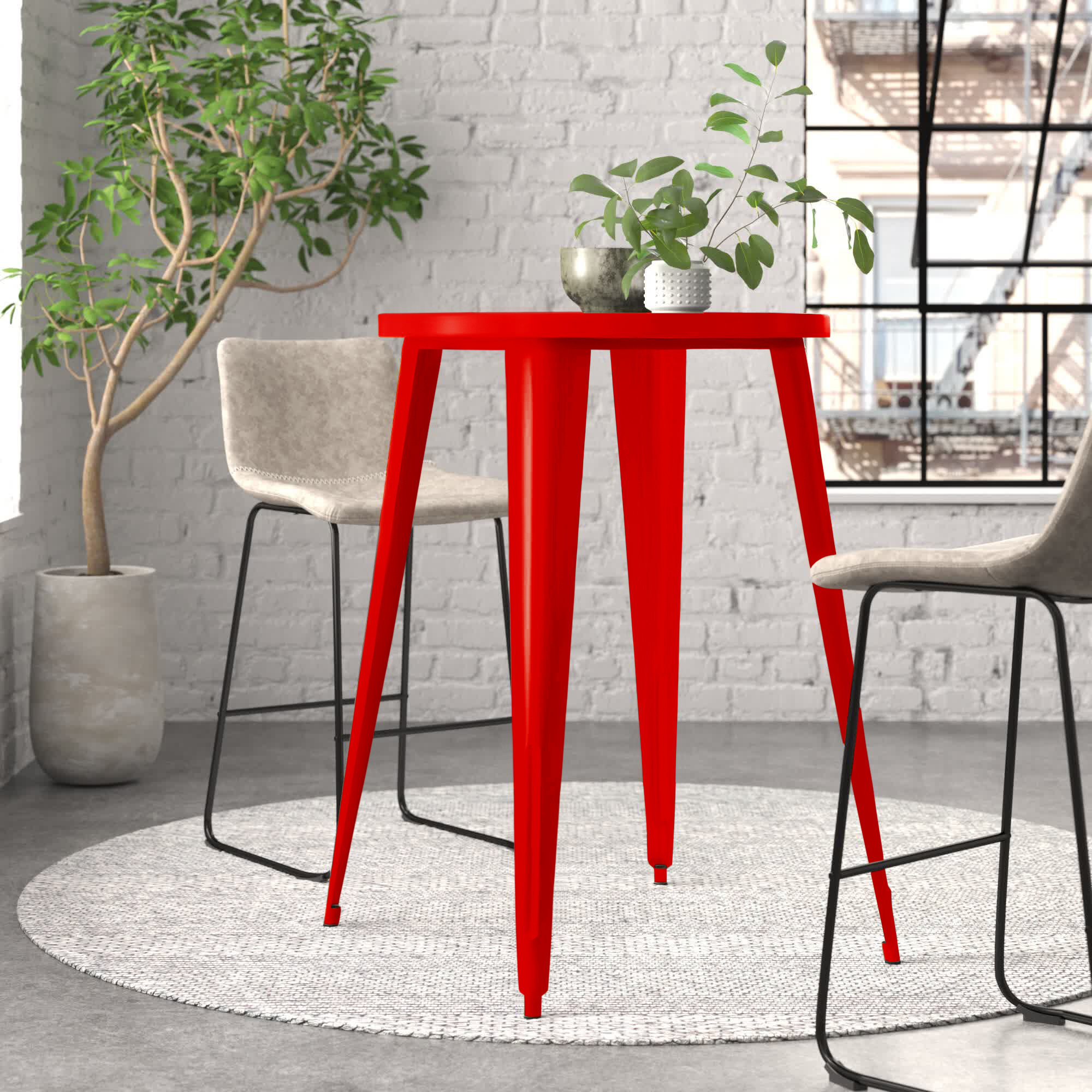 red round dining table