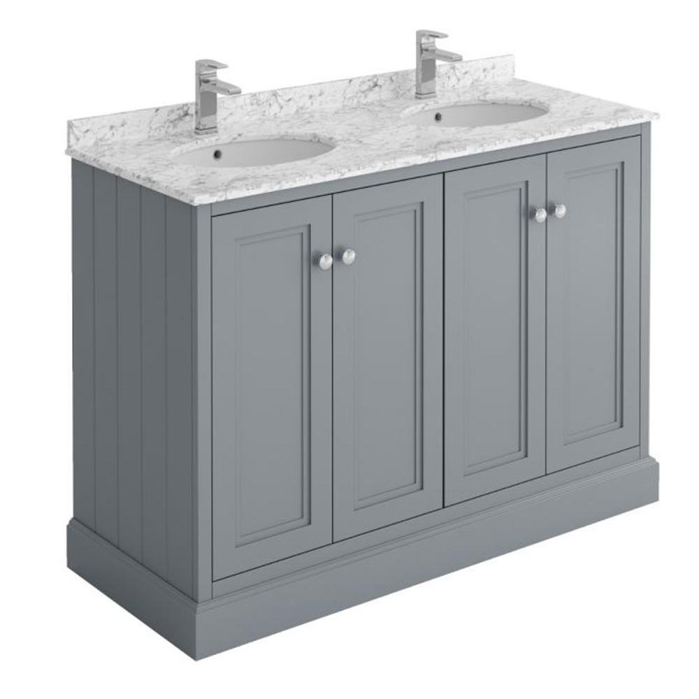 Cubico 1200Mm Free-standing Double Bathroom Vanity with Marble Vanity ...