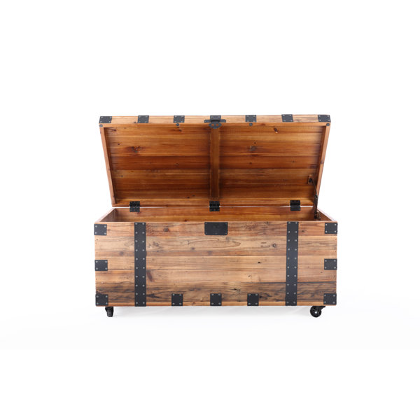 Details about   Rustic Brown Wooden Metal Decorative Storage Chest Bench Trunk Organizer Bedroom 