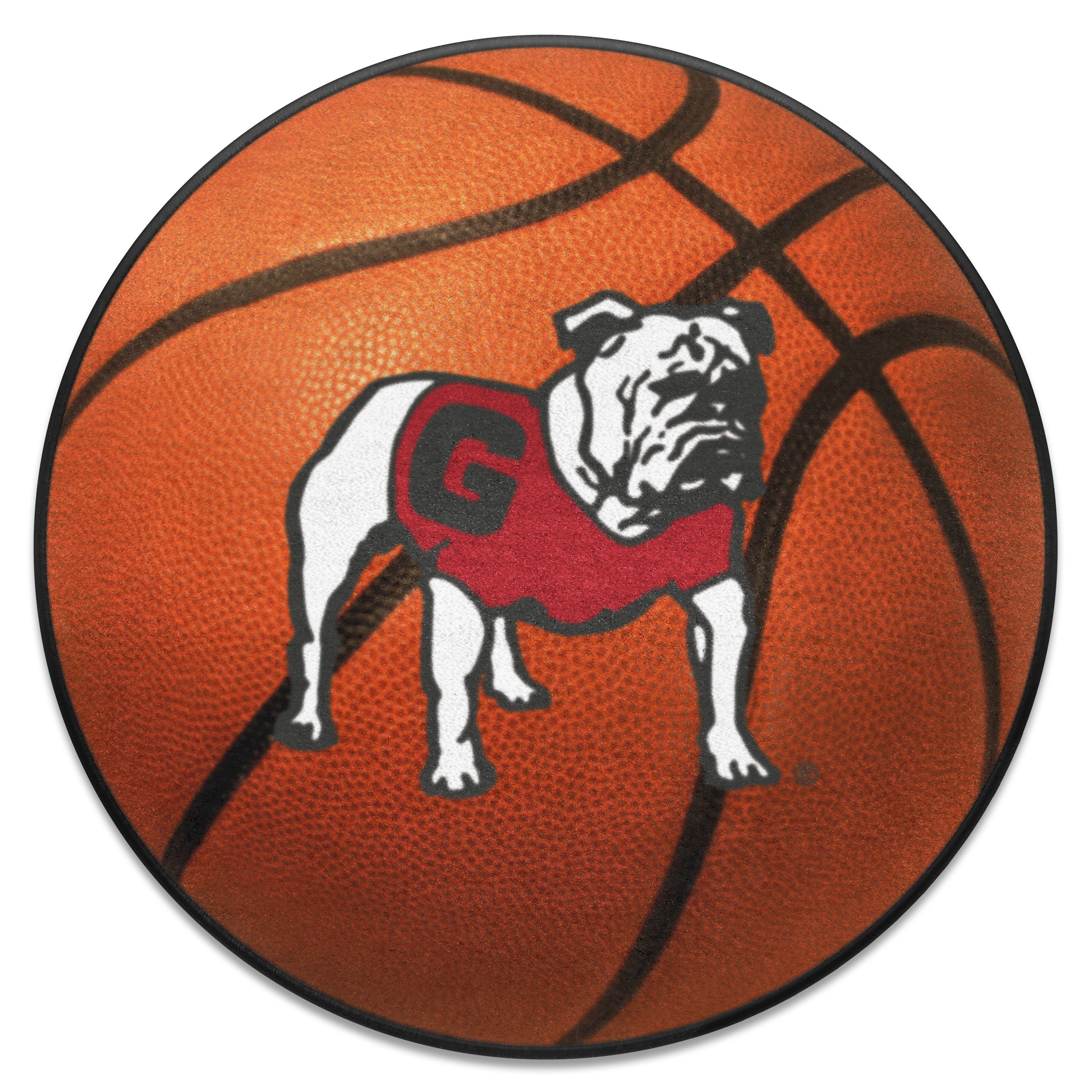 FANMATS Georgia Bulldogs Football Mat – 27” Round Team Logo Carpet, Machine Washable