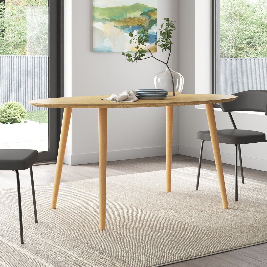 Tristen 160 Cm Solid Wood Dining Table brown