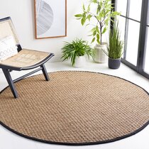 24" X 36" Natural Bamboo Slat Carpet Area Rug Mat w/ Felt Backing & Brown Border 