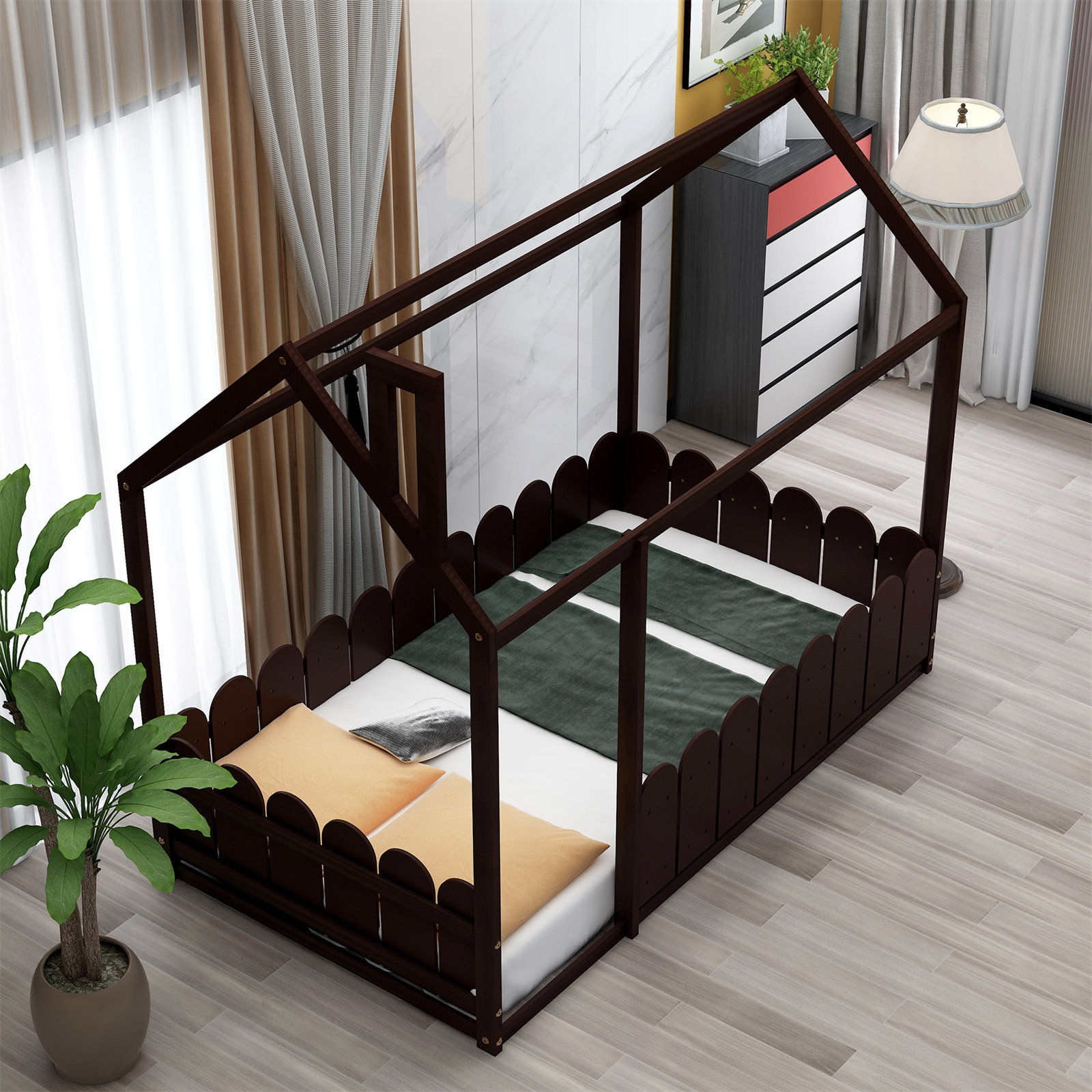 Gracie Oaks Twin Canopy Bed | Wayfair