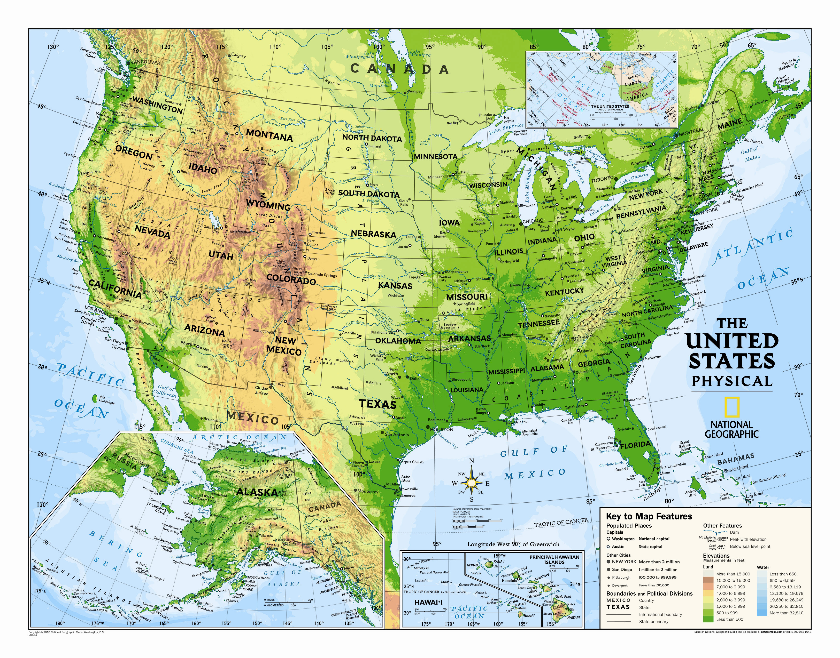 Physical Map For Kids National Geographic Maps Kids Physical Usa Wall Map (Graded 4-12) | Wayfair