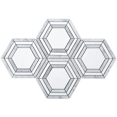 Supreme Tile Interspace Natural Stone Honeycomb Marble Look Mosaic Wall ...